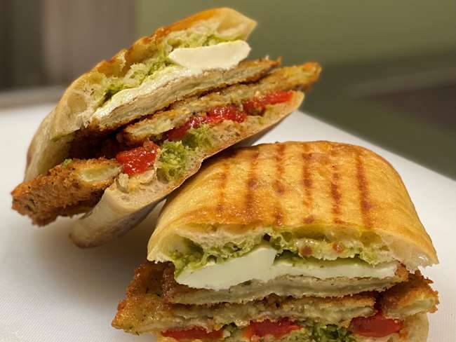 NEW! EGGPLANT PESTO PANINI