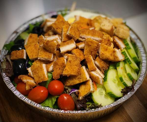 Our Garden Salad with Hand-Breaded Chicken Cutlet 