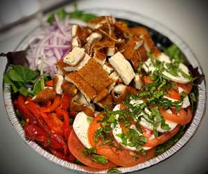 Caprese Salad with Breaded Chicken Cutlet 