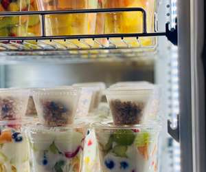 Fresh Fruit Salad + Fruit Parfaits in our Grab & Go Fridge 